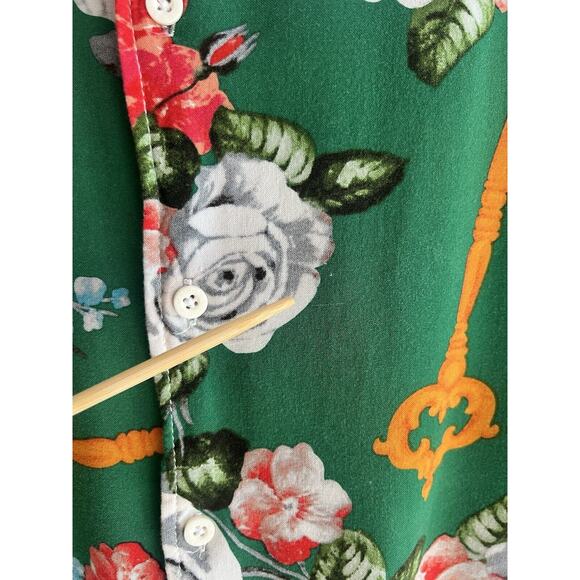 Maison Noir Button Down Shirt Men's Size Medium Floral Hawaiian Summer - Picture 4 of 7